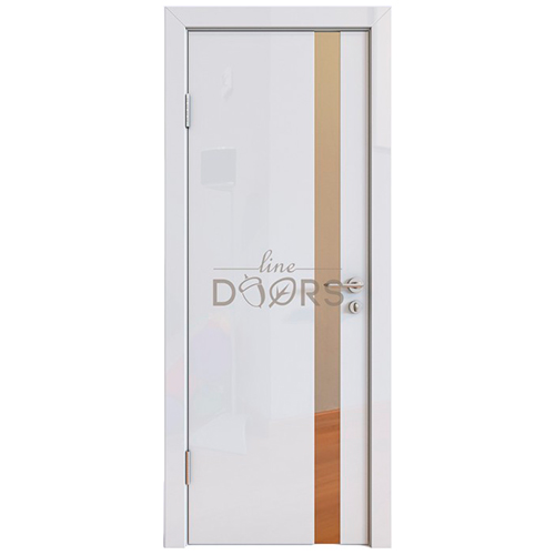 Дверь LineDoors мод.507 глянец Белый зеркало Бронзовое